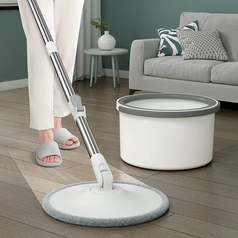 Rotation Floor Flat Lazy Mop & Bucket Decontamination Separation Microfiber Rag Water Washing Self-wring Dry Household Cleaning