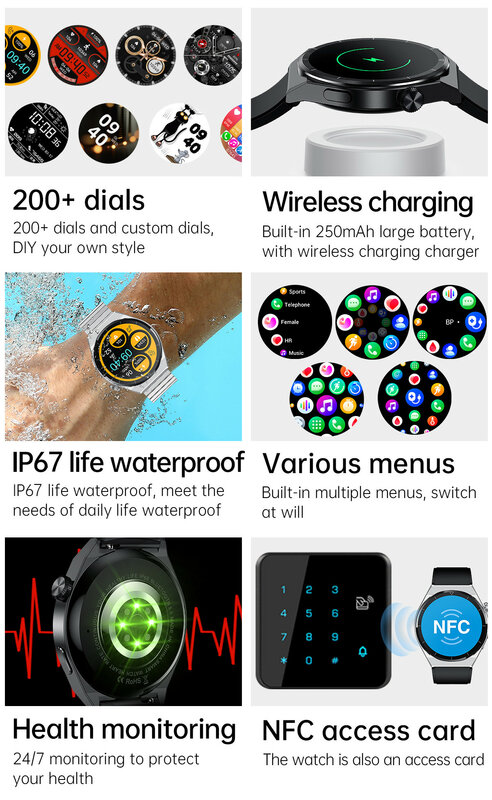 Czjw JW3 Fitness Tracker Smart Horloge Mannen 2022 Nieuwe 390*390 1.39 Inch Smartwatch Android Ios Waterdicht Hartslag bloeddruk
