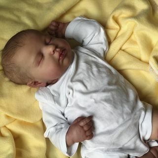 Miaio 50CM Neugeborenen Baby Lebensechte Echt Soft-Touch Hohe Qualität Zum Sammeln Kunst Reborn Puppe mit Hand-Zeichnung Haar louLou Puppe