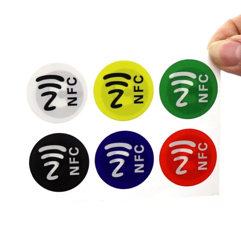 (6 sztuk/partia) NFC tagi naklejki NTAG213 NFC tagi RFID etykiety samoprzylepne naklejki uniwersalna etykieta Ntag 213 RFID Tag dla wszystkich telefonów NFC