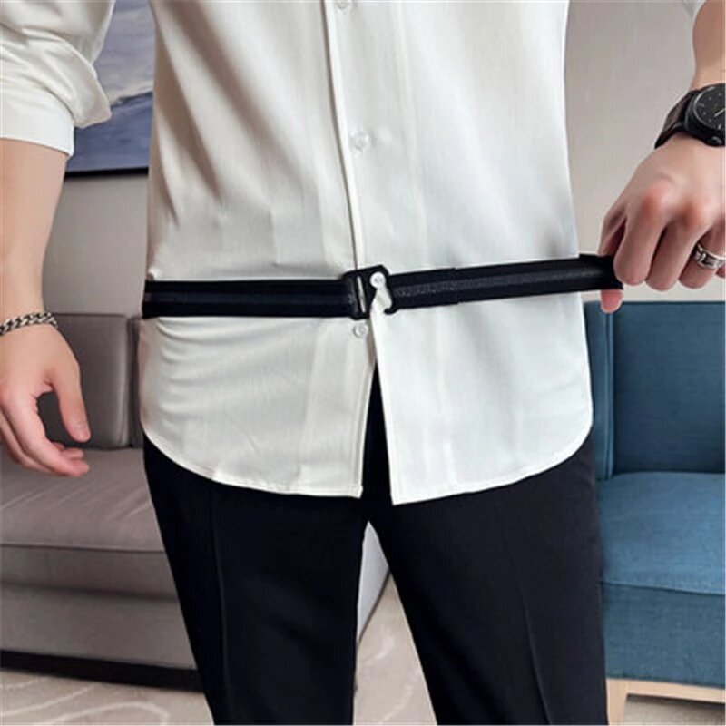 Cinturón de correa antideslizante para hombre, herramientas de artefacto de alto estiramiento para caballeros de negocios, cinturones de gancho casuales, color negro, 2022