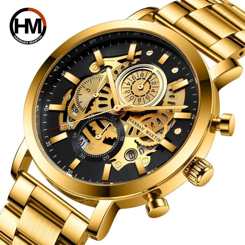 Relógio de pulso masculino relógios de aço inoxidável relógios de negócios para homens