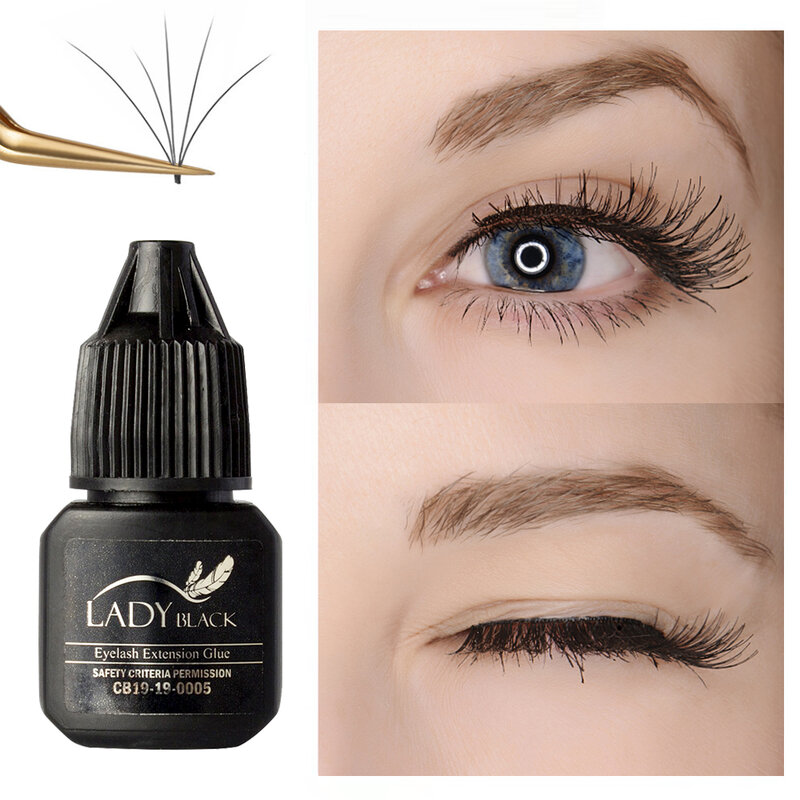 Lady Black Glue Eyelash False Extension Glue Black Cap Waterproof Adhesive Makeup Beauty Health Tool Korea Lasting  Lashes Glue