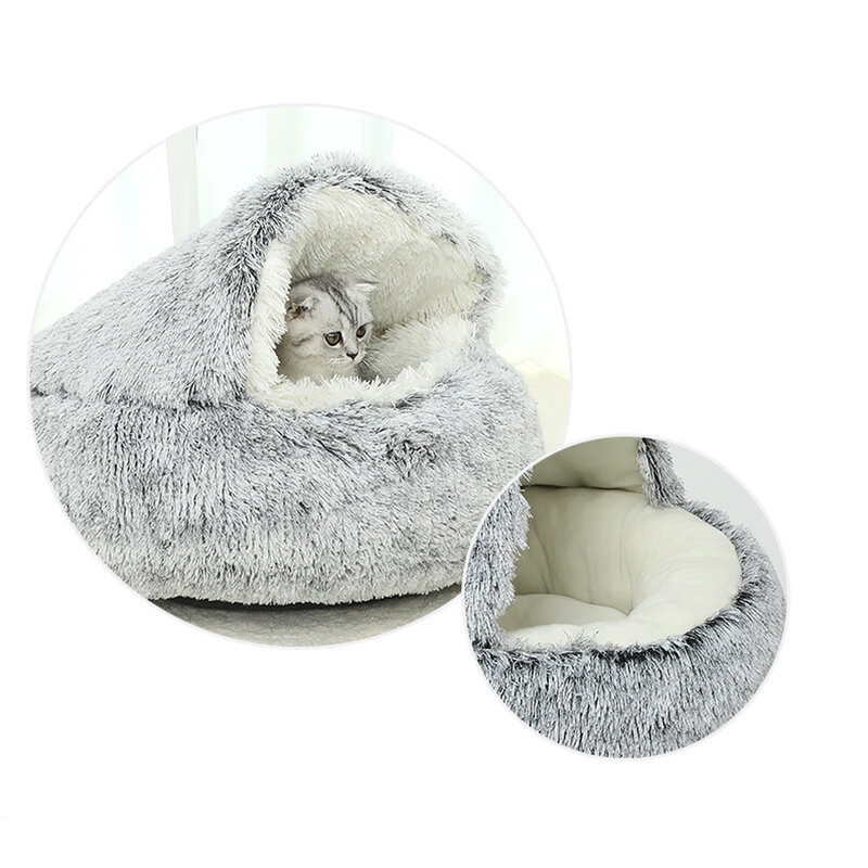 2023 New Cat Kennel Plush Winter Warm Ded Soft Comfortable Pet Accessories Cat Clanket For Small-50CM Medium-65CM