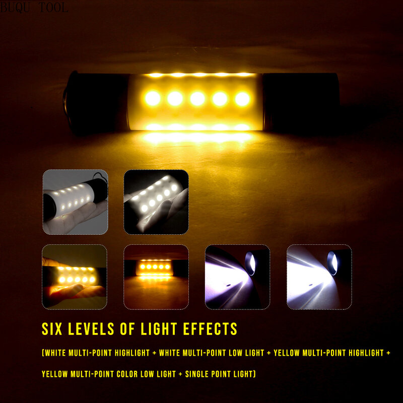1-5 Chiếc USB Sạc Treo Đèn Pin Phóng To Hợp Kim Nhôm + ABS Đèn Pin LED Lều Cắm Trại Đèn Đèn Pin Ngoài Trời đèn Ngủ