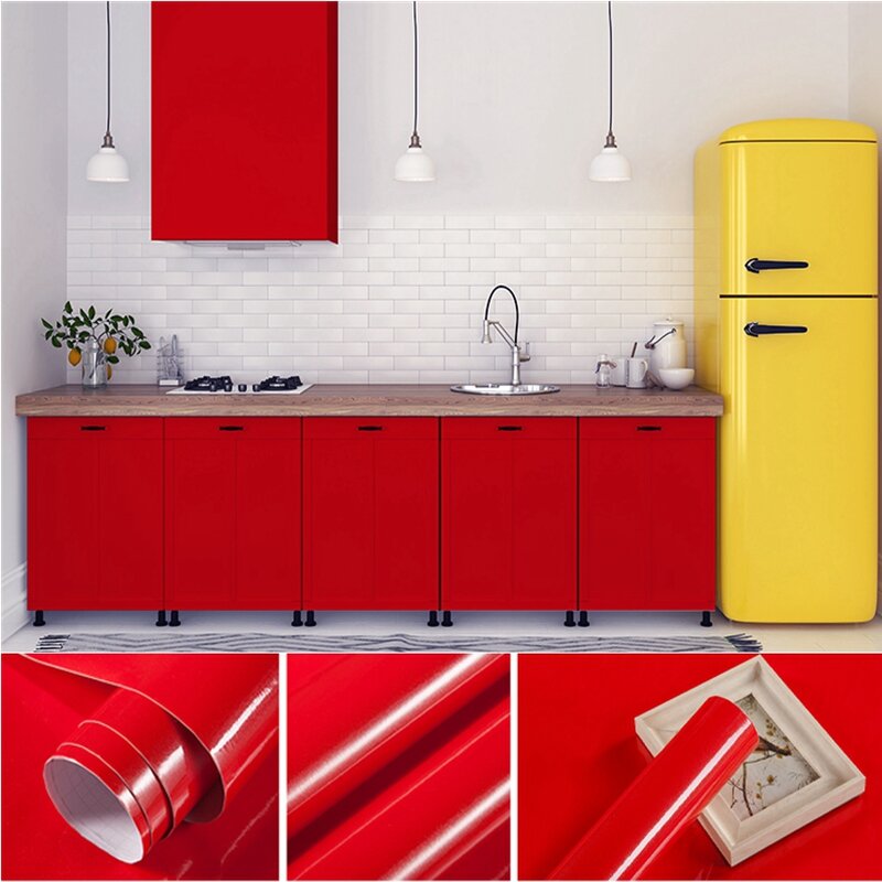 PVC Self Adhesive Wall Sticker Home Decorative Mabrle Sticker Film For Furniture Renovation Kitchen Cabinet Waterproof Stickers