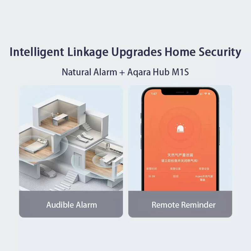 Aqara-Mi HomeおよびAppleHomekit用の天然ガスセンサー,3.0,リモコン付き,天然ガス集塵機