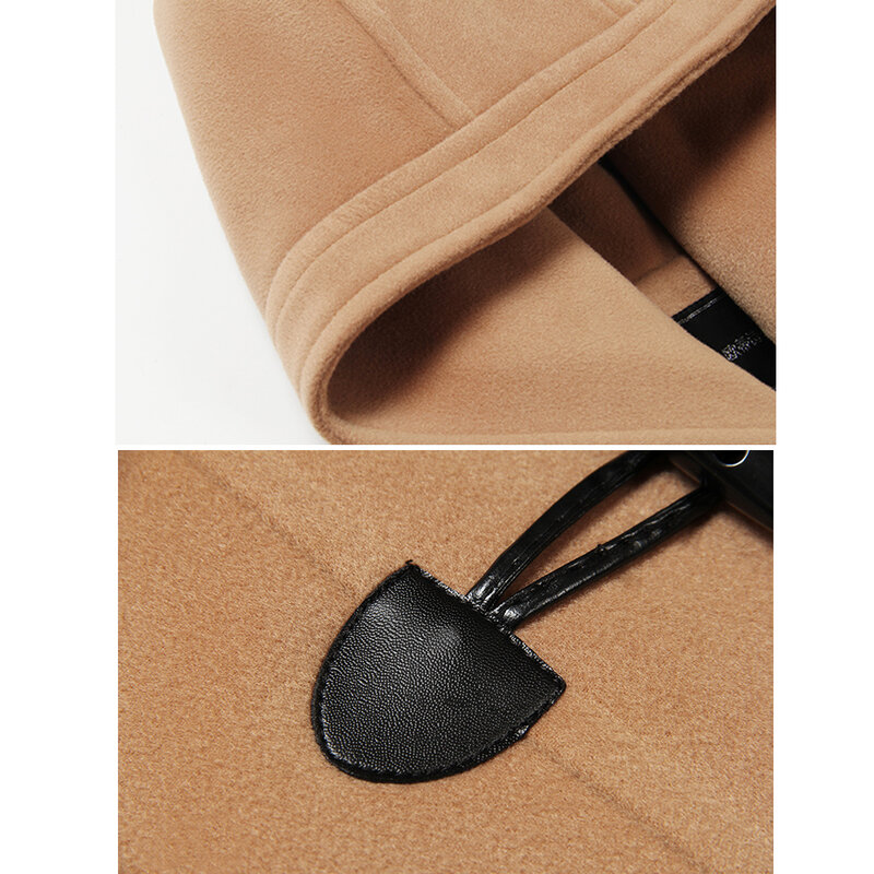 S-6XL outono e inverno vaca chifre fivela casaco de lã engrossado casaco de lã cashmere masculino longo blusão coreano nz163