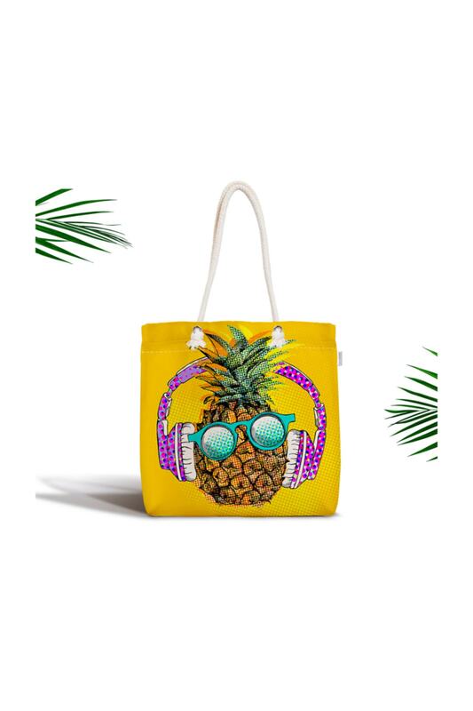Sac de plage en tissu pour femmes, fourre-tout moderne à fermeture éclair, Design ananas, à la mode, grands sacs de Shopping à bandoulière d'été