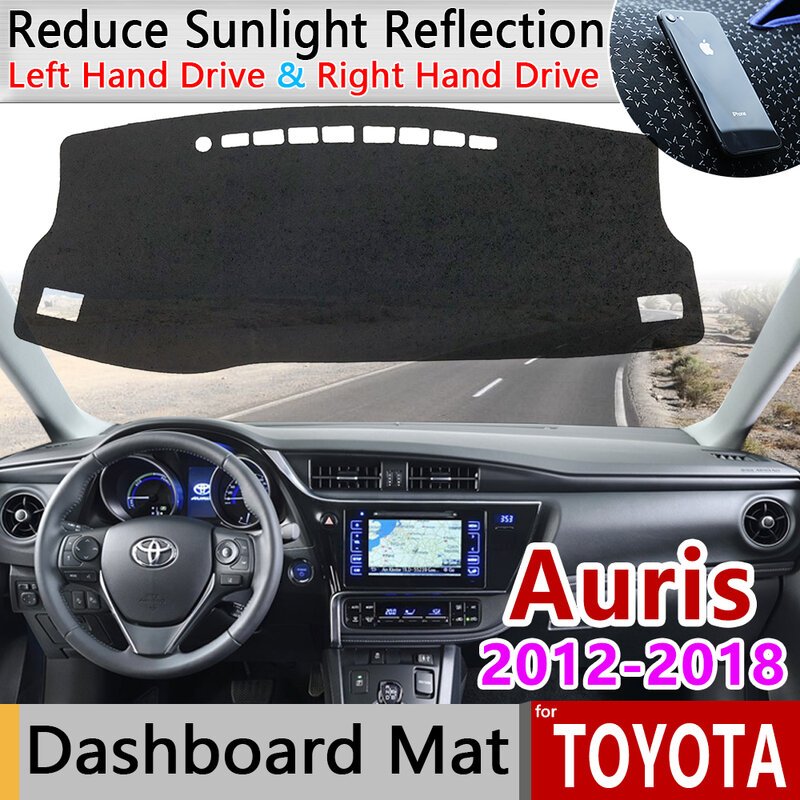 Alfombrilla antideslizante para salpicadero de Toyota Auris 2012 ~ 2018 E180 180 Scion iM Corolla, accesorios para alfombra, parasol