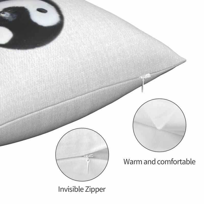 Baby Pinguïn Vierkante Kussensloop Polyester Linnen Patroon Zip Decoratieve Kussenhoes Sofa Zits Auto Stoel Sierkussen Covers