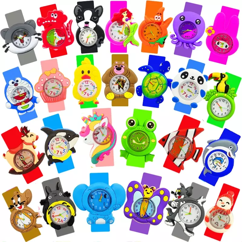 Relógios Digitais com 100 Padrões para Crianças, Tempo de Estudo, Brinquedo para Crianças, Meninos, Meninas, Criança, Patted Slap Watch, Presente de Aniversário, Relógio, Bonito