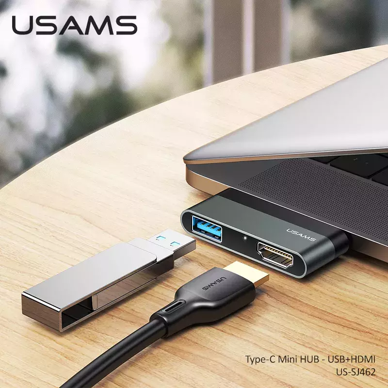 USAMS Typ C Kabel Mini Hub USB 3,0 2,0 Hub Multi USB Splitter Adapter Für iPad Pro Laptop Telefon PC USB Hub Expander Hohe Geschwindigkeit