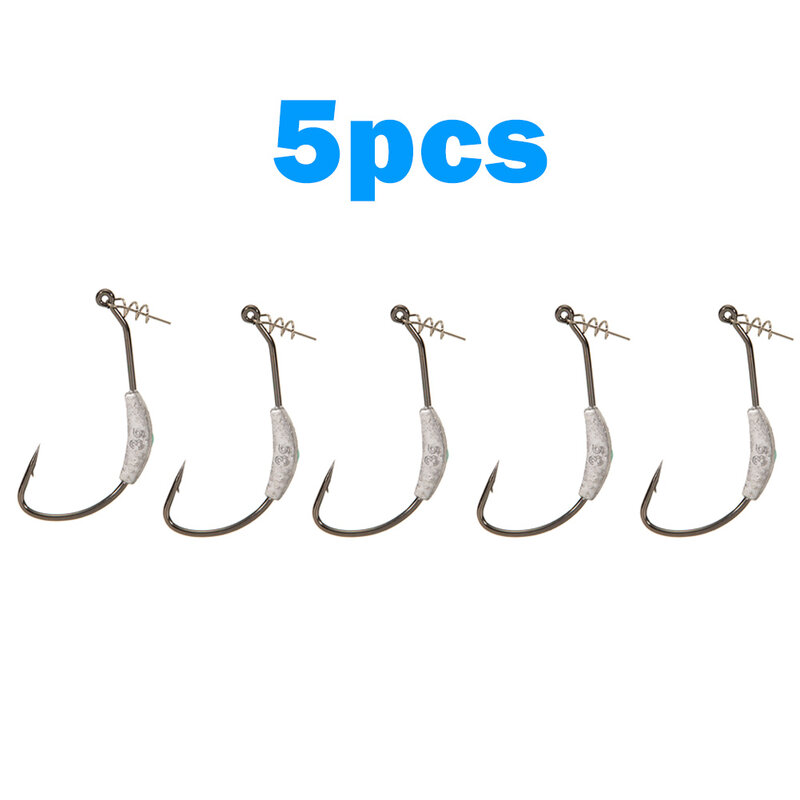 Hooks de pesca com peso, estilo twi, lock, swimsem fio, cranhead, ferramentas para pescar, 5/10 peças, 5/3g