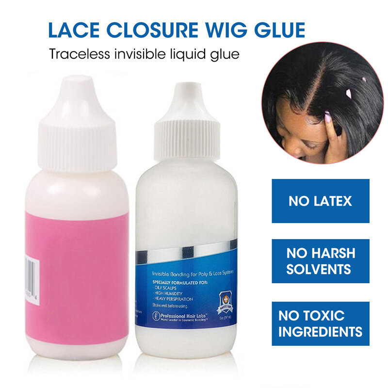 5Pcs/Set Wig Glue Waterproof Lace Glue And  Lace Tape Remover +Hair Wax Stick And  Hair Brush With Melt Band For Lace Frontal