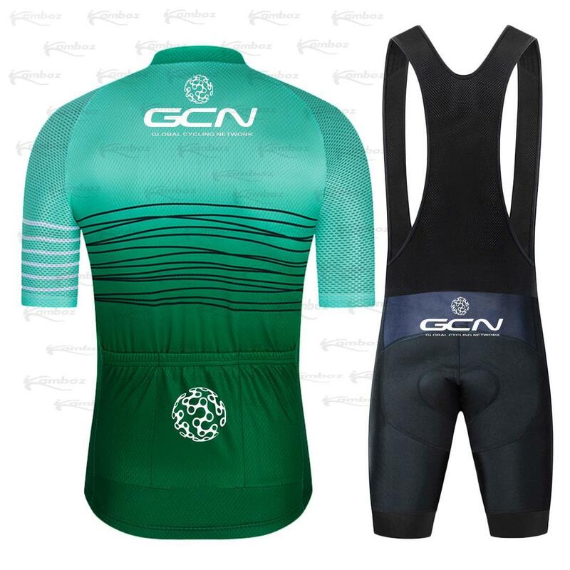 GCN 팀 사이클링 저지 세트 2022 남자 여름 MTB 레이스 사이클링 의류 짧은 소매 Ropa Ciclismo 야외 승마 자전거 유니폼