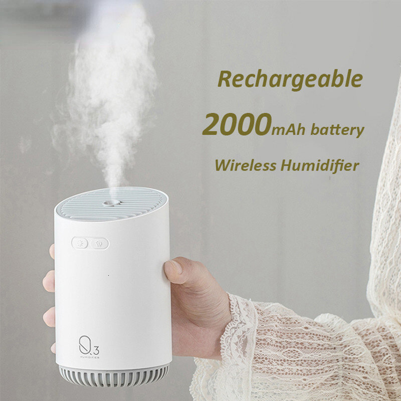 Ultrasonic Electric 320ML Wireless Air Humidifier With 2000mAh Battery Cool Mist Essential Oil Diffusers Aromatherapy Diffuser