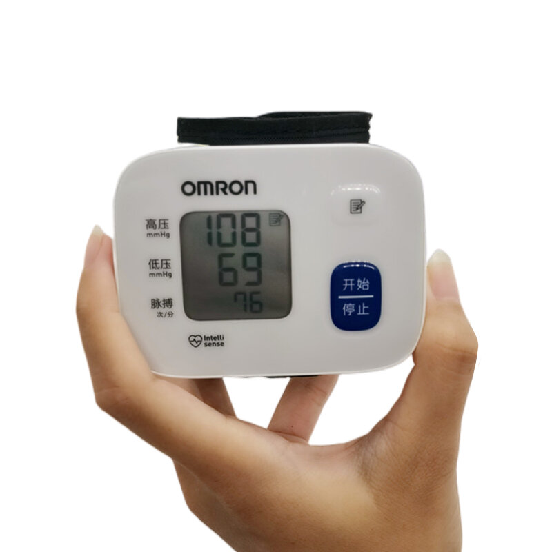 Monitor de presión arterial de muñeca portátil, esfigmomanómetro Digital Omron T10, detecta el ritmo cardíaco, la arritmia, medidor de pulso