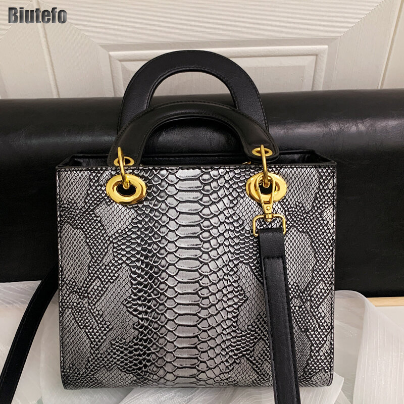 Bolso de mano de diseñador para mujer, bolsa de hombro de lujo, Lacoste, bolso cruzado de cocodrilo, Pochete femenino con patrón de serpiente