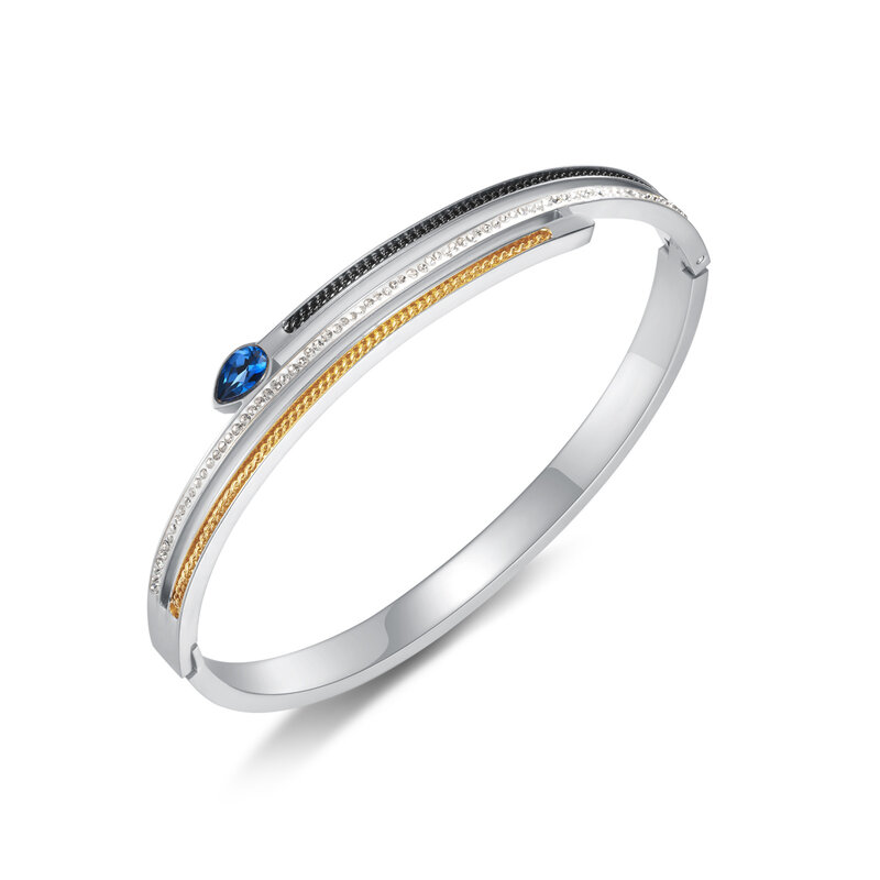 Bracelet en Zircon incrusté Micro pour femme, facile à assortir, en acier inoxydable, à la mode européenne et américaine, 2022