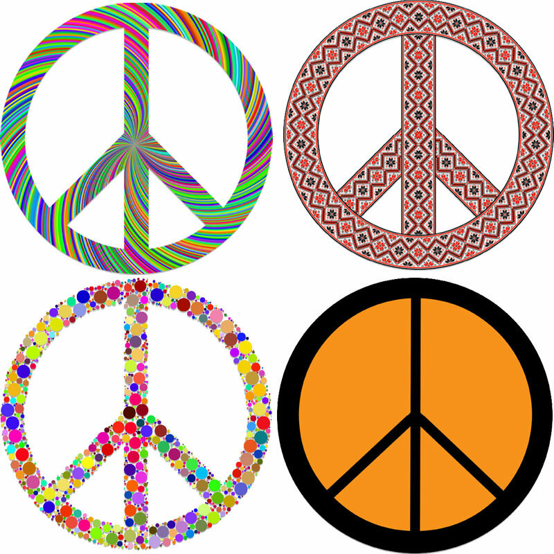 Hippie Peace Sign Patches on Clothes Diy Mandala Flower Pattern Iron-on Transfers for Clothing Thermoadhesive Patch for Jacket