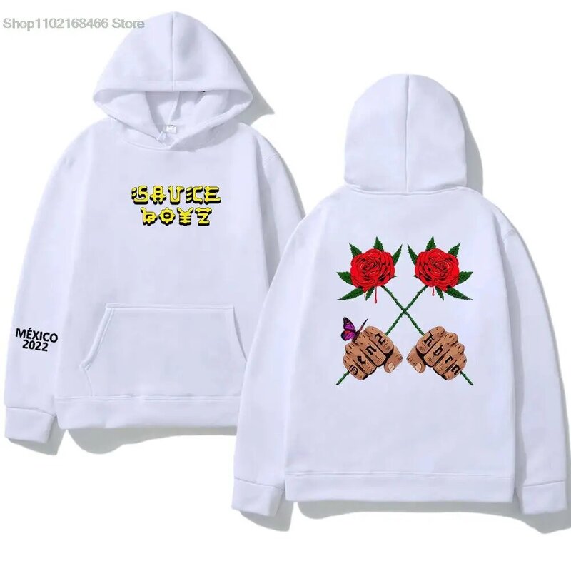 American Rapper Eladio Carrion Hoodie Saus Boyz Album Musik Kaus Print Tren Harajuku Streetwear Bertudung Pullover Pria