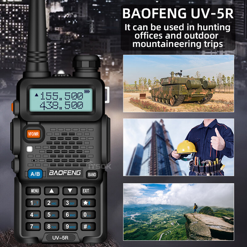 Baofeng-walkie-talkie Uv 5r無線コミュニケーター,デュアルバンド,ロング,アマチュア無線,cb無線局