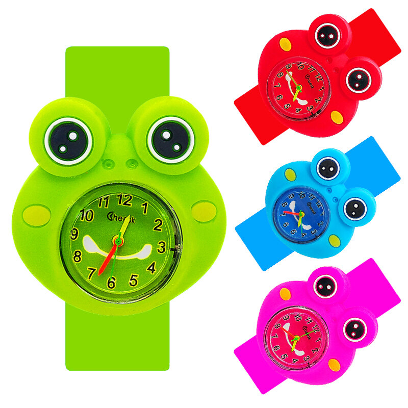 子供のためのカエルの形をした腕時計,かわいい,ペンギン,ヒトデ,2〜14歳の赤ちゃんのための,誕生日プレゼント