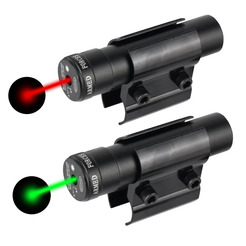 Aksesori senapan Laser merah/hijau Laser kecil inframerah Pointer 20mm Slot kartu tabung penjepit berburu lingkup senapan Ar 15 Scope Sight