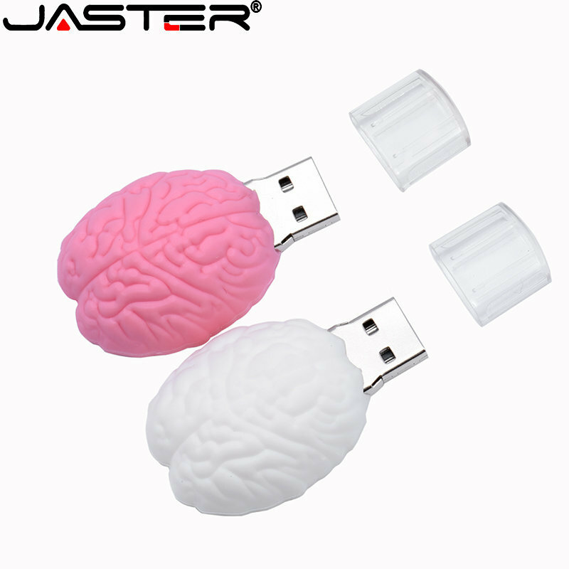 JASTER โครงกระดูกการ์ตูนน่ารัก USB 2.0แฟลชไดร์ฟ64GB Mini ซิลิกาเจลหน่วยความจำ32GB16GB ของขวัญสมองปากกาไดรฟ์ U ...