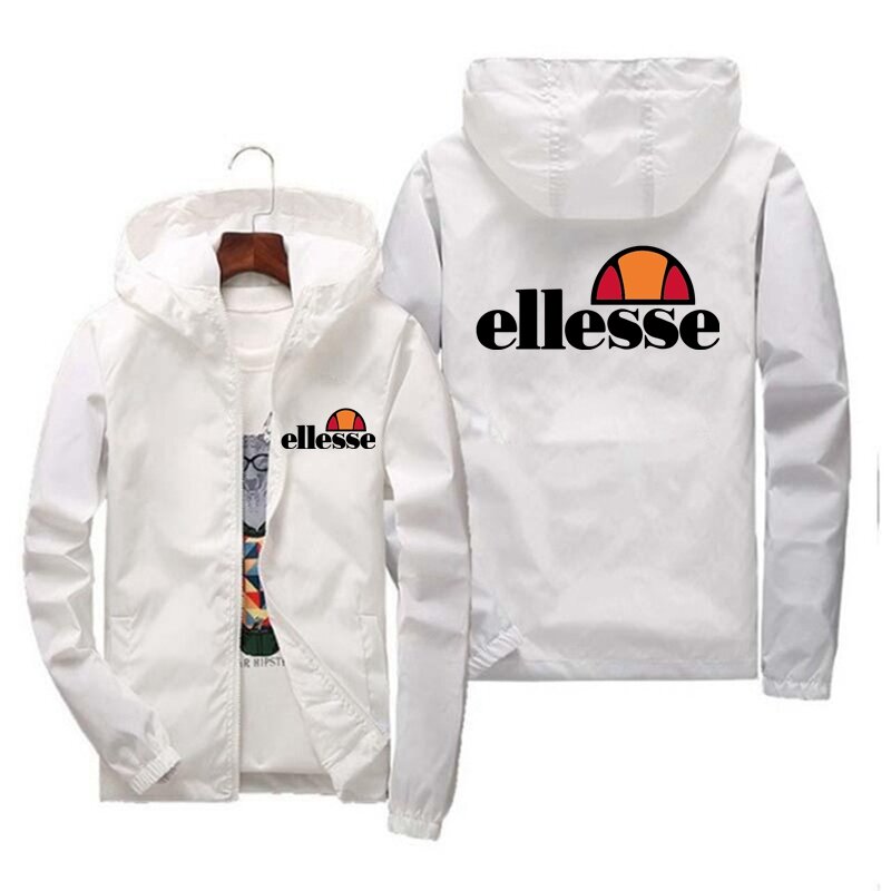 2022 New ELLESSE Printed men's Wear Hoodie Zippered Thin coat Windproof casual street blazer 7XL