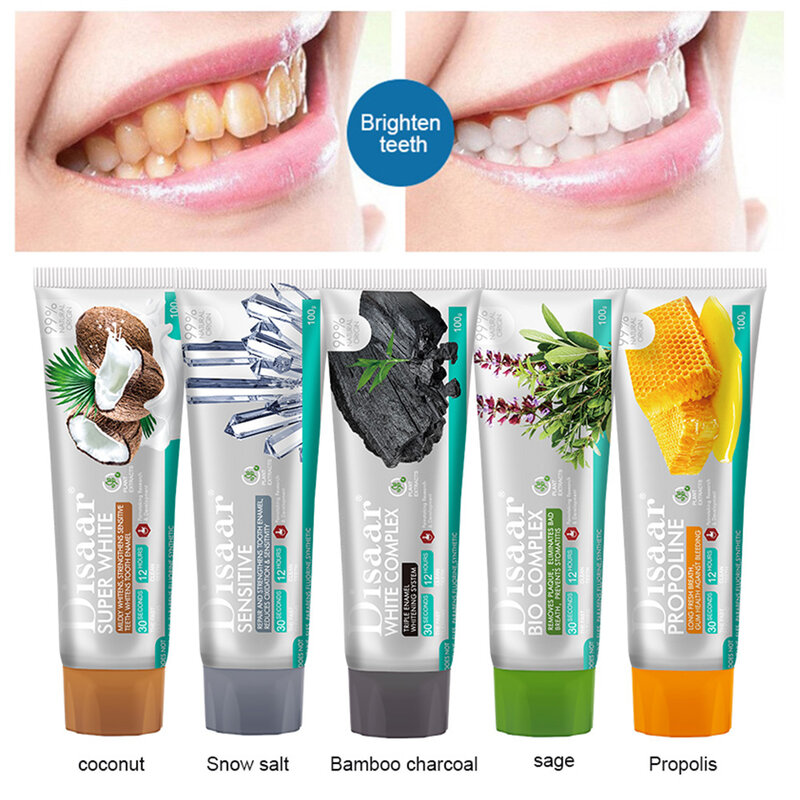 Pasta de dientes blanqueadora, removedor de manchas de dientes, protección de cavidad, pasta de dientes para respiración fresca y dientes blancos