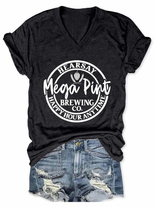 Camiseta mega pint brewing feminino é que hearsay v-neck
