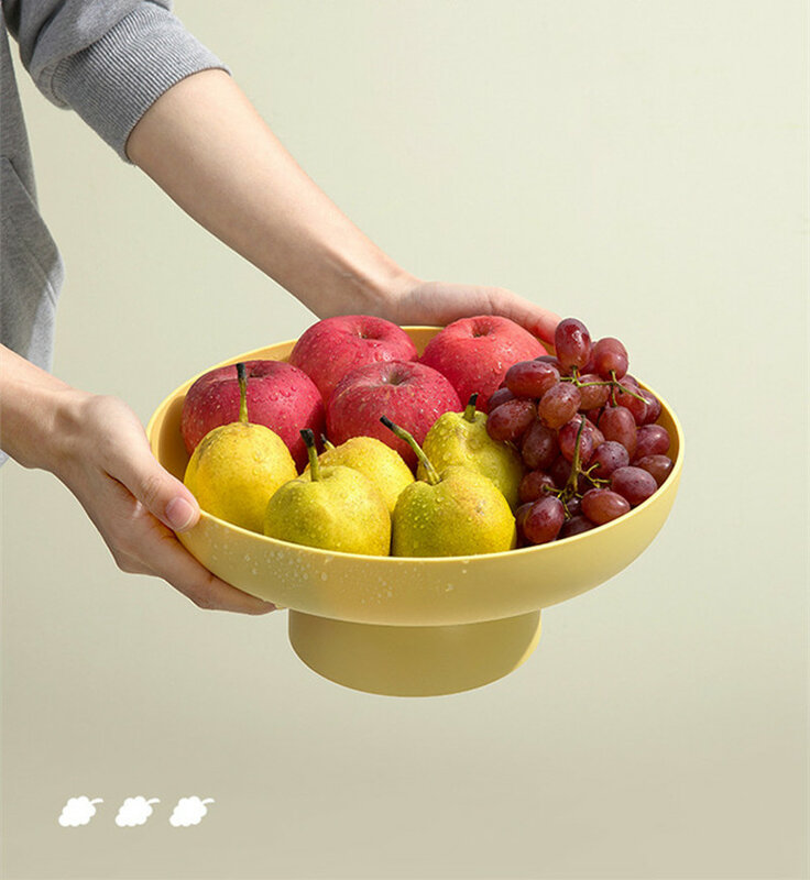Fruit Dish Round Drain Fruit Basket Modern Style Container for Kitchen Counter Table Centerpiece Decorative Home Decor