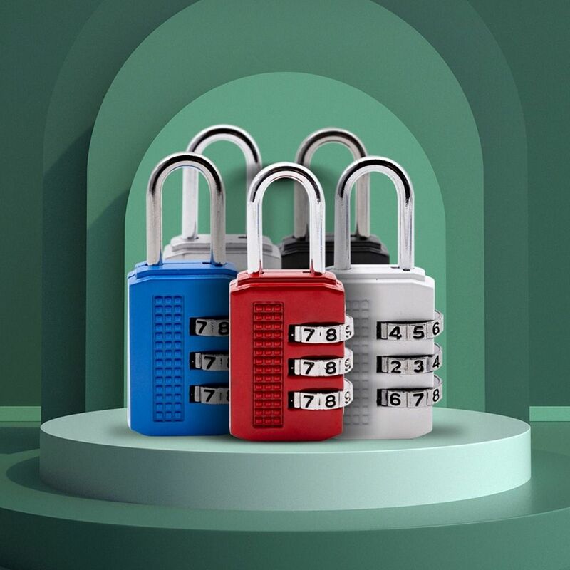Mini Luggage Padlock 3 Dial Digit Combination Lock Backpack Zipper Lock Portable Travel Password Lock Dormitory Cabinet  Lock