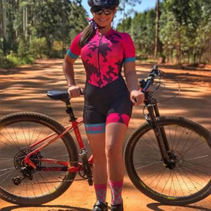 2022 Women's Professional Triathlon Long Sleeve Cycling Jersey Skinsuit Sets Macaquinho Ciclismo Feminino 20D GEL Pad Jumpsuit