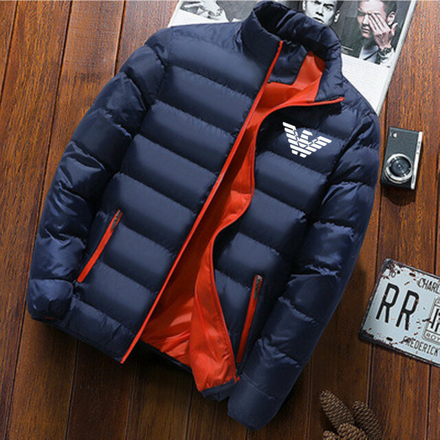 Мужская короткая стеганая куртка, теплая ветрозащитная куртка большого размера с воротником-стойкой, Осень-зима 2022