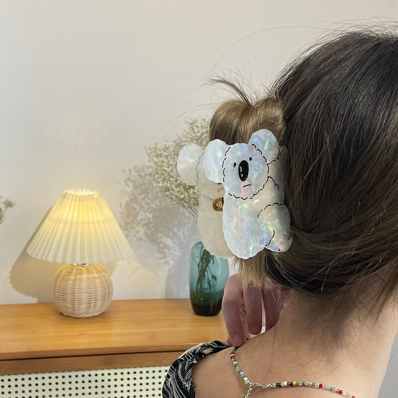 HANGZHI – épingles à cheveux Koala en acétate, barrettes d'animaux Vintage mignonnes, pinces à cheveux pour filles, accessoires pour cheveux pour femmes