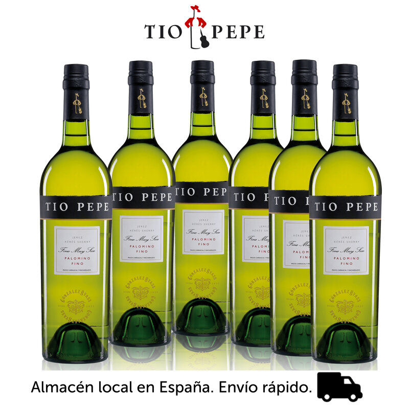 غرامة النبيذ-العم بيبي دو شيري-صندوق من 6 زجاجات من 750 مللي-النبيذ-الأبيض-غرامة-النبيذ الاسباني-التخرج: 15% - González Byass