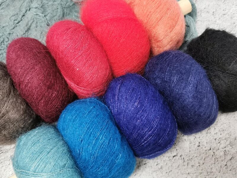 Fil à tricoter en soie pour enfant, laine Gatto, mohair, (3 bobines)
