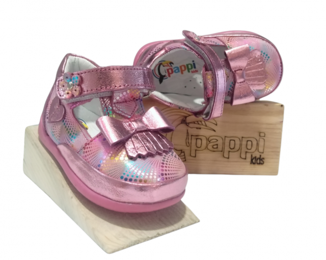 Pappikids modelo (024) meninas primeiro passo sapatos de couro ortopédico