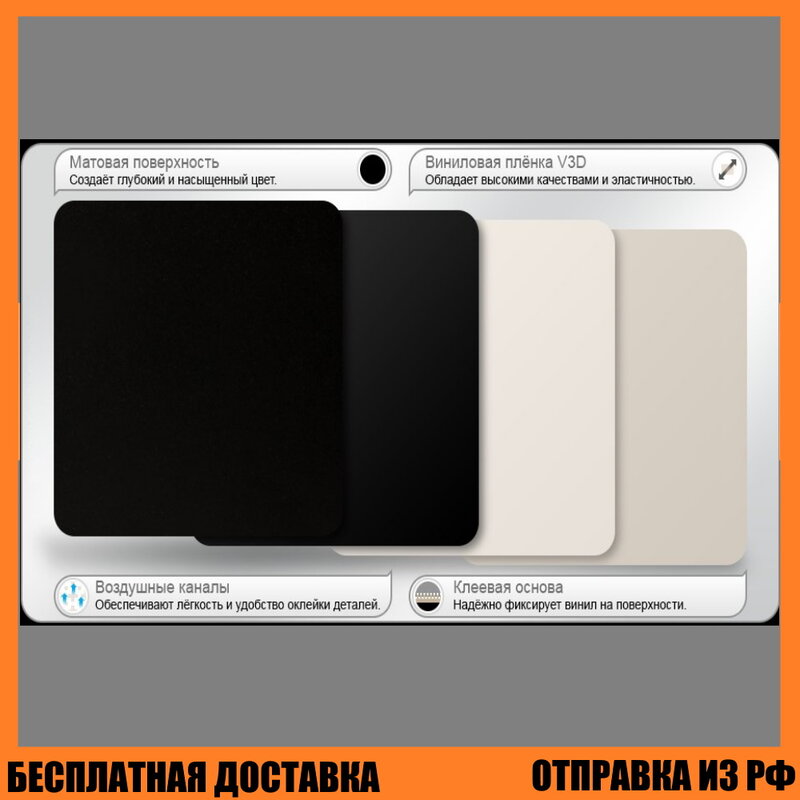 Emballage auto-adhésif en vinyle mat, autocollant noir blanc vert bleu rouge gris pour pièces extérieures et intérieures de voiture