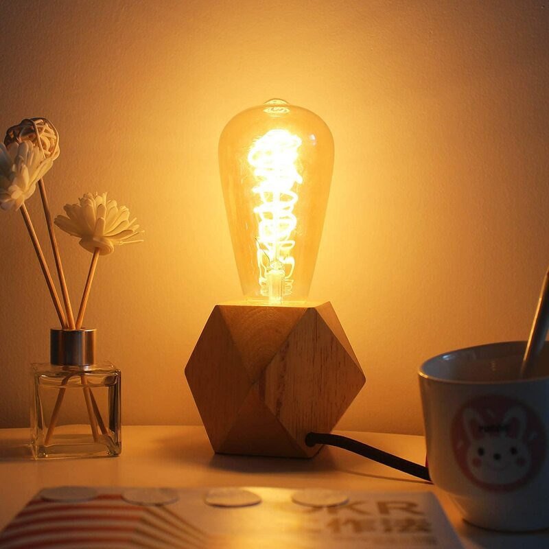 Светодиодсветильник спиральная лампа накаливания Hcnew в стиле ретро Эдисон ST64 Янтарное стекло 220 В 4 Вт винтажная лампа E27 светильник
