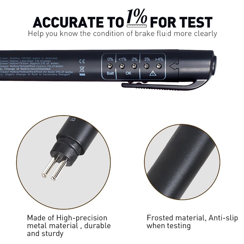 Auto Liquid Testen Remvloeistof Tester Pen Voor DOT3/DOT4 Nauwkeurige Remolie Test Kwaliteit Controleren Automotivo Auto Accessoires # KS1