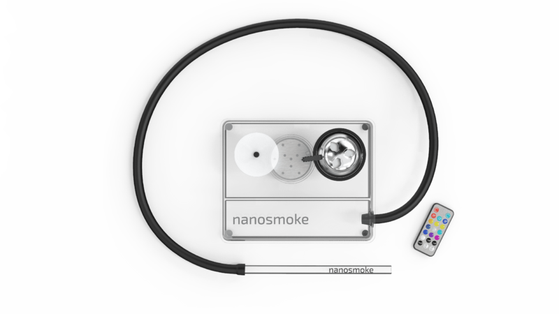Cachimba Original nanosmoke, Cubo de plexiglás compacto acrílico, práctico, aplicado desde el fabricante