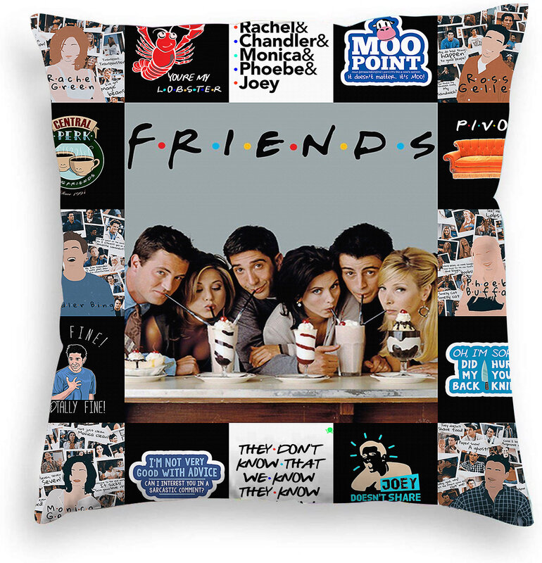 Capa de almofada do programa friends, capa de almofada com dois lados, impressão, citação engraçada, decoração de casa, fronha de travesseiro