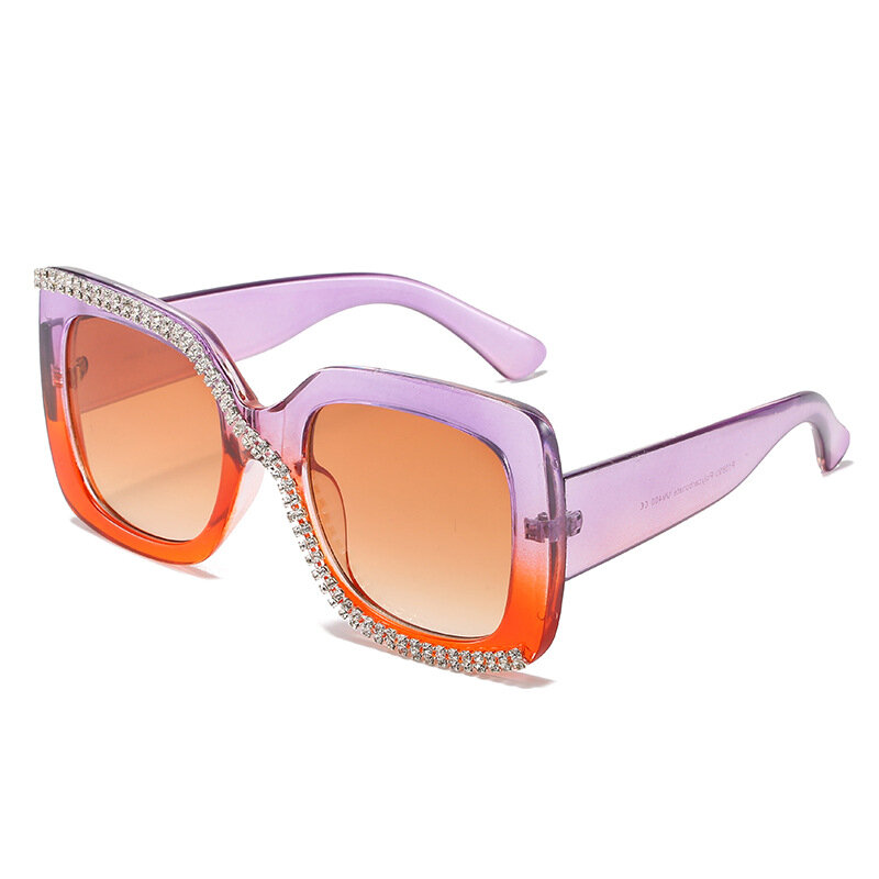 Męskie i damskie trendy mody kwadratowe okulary przeciwsłoneczne 2021 nowe spersonalizowane okulary przeciwsłoneczne kwadratowe okulary przeciwsłoneczne z cyrkoniami damskie