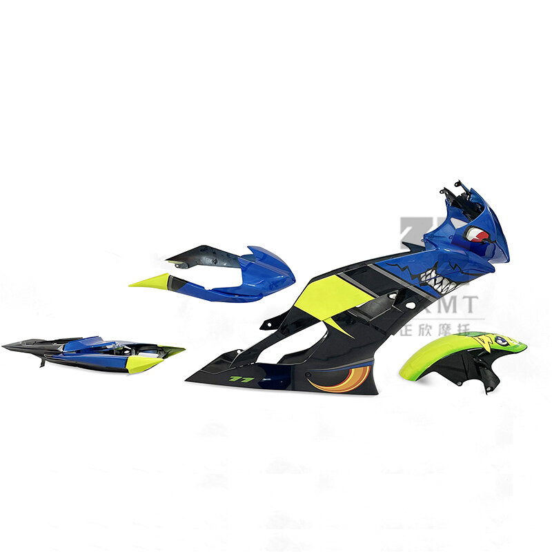 ZXMT-Panel de accesorios para motocicleta, Kit completo de carenado de plástico ABS para carrocería, compatible con YAMAHA YZF-R6 08 09, pez tiburón azul, 2008 a 2016