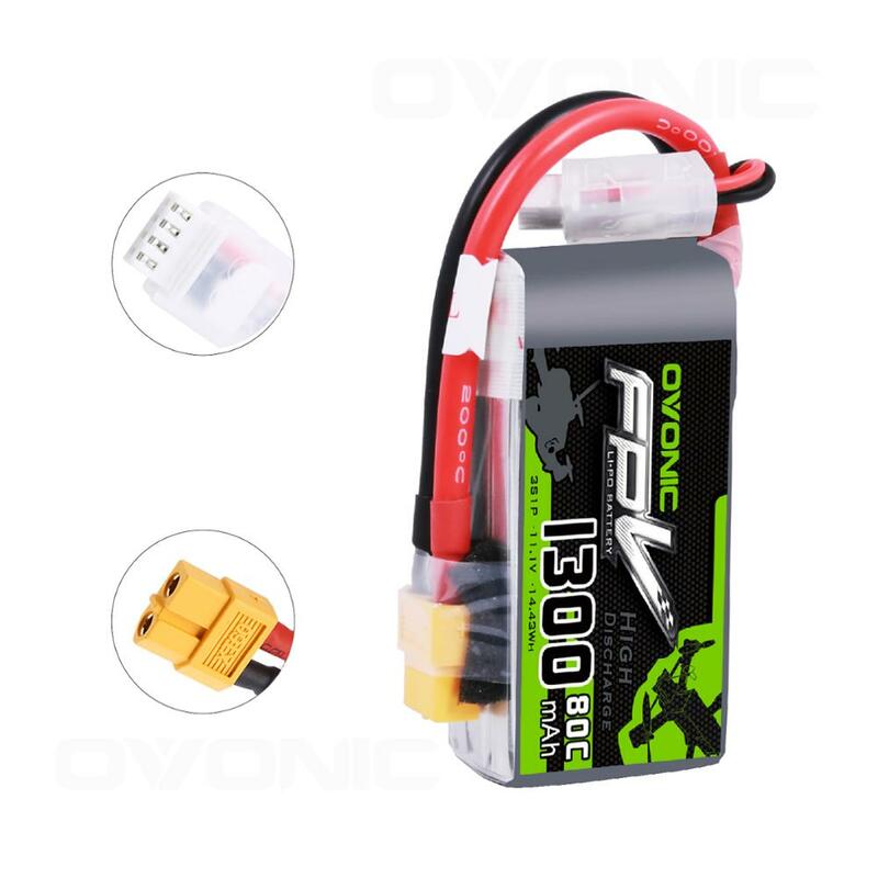 Ovonic 1300mAh 11.1 V  80C 3S Lipo Battery Pack With XT60 Plug For Airplane FPV Drone