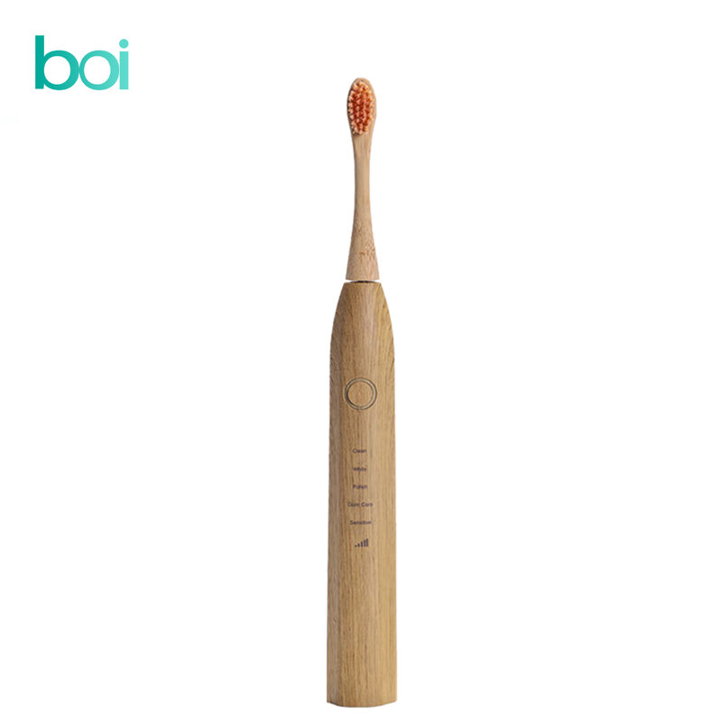 [Boi] IPX7วัสดุไม้ไผ่3หัวแปรงธรรมชาติเป็นมิตรกับสิ่งแวดล้อมฟันสะอาด Aldult โซนิคไฟฟ้าแปรงสีฟัน